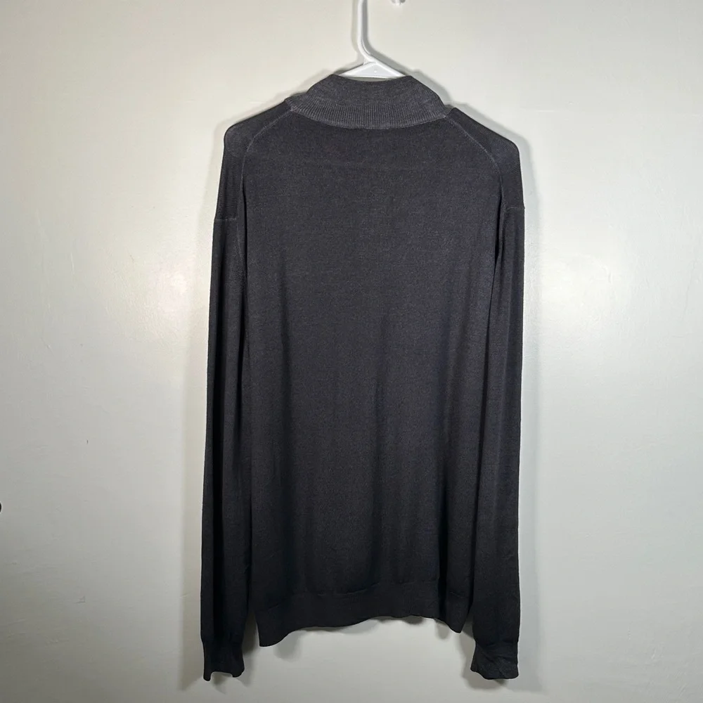 Gran Sasso 100% Virgin Wool Full Zip Sweater Gray Size XL Made in Italy Knit